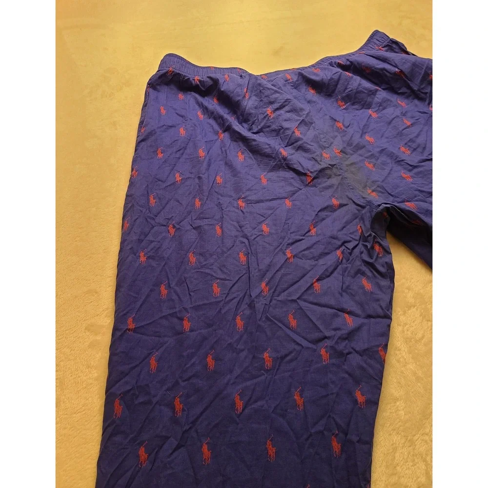 Polo Ralph Lauren Blue Red Pony‎ Logo Pajama Pants Men's XL Sleepwear